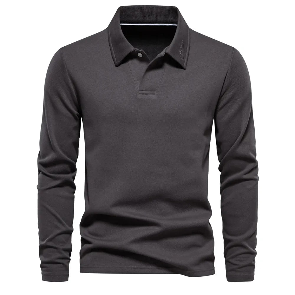 MEELANO Nouva | Herre Langærmet Poloshirt – Eksklusiv Kvalitet & Tidløs Stil