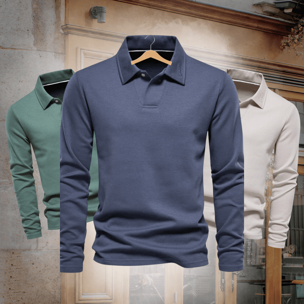MEELANO Nouva | Herre Langærmet Poloshirt – Eksklusiv Kvalitet & Tidløs Stil