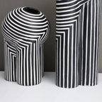 MEELANO Noir & Blanc Vasekollektion – Sæt med 2 Sort-Hvide Vaser i Elegant Moderne Design