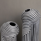 MEELANO Noir & Blanc Vasekollektion – Sæt med 2 Sort-Hvide Vaser i Elegant Moderne Design
