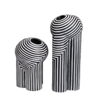 MEELANO Noir & Blanc Vasekollektion – Sæt med 2 Sort-Hvide Vaser i Elegant Moderne Design