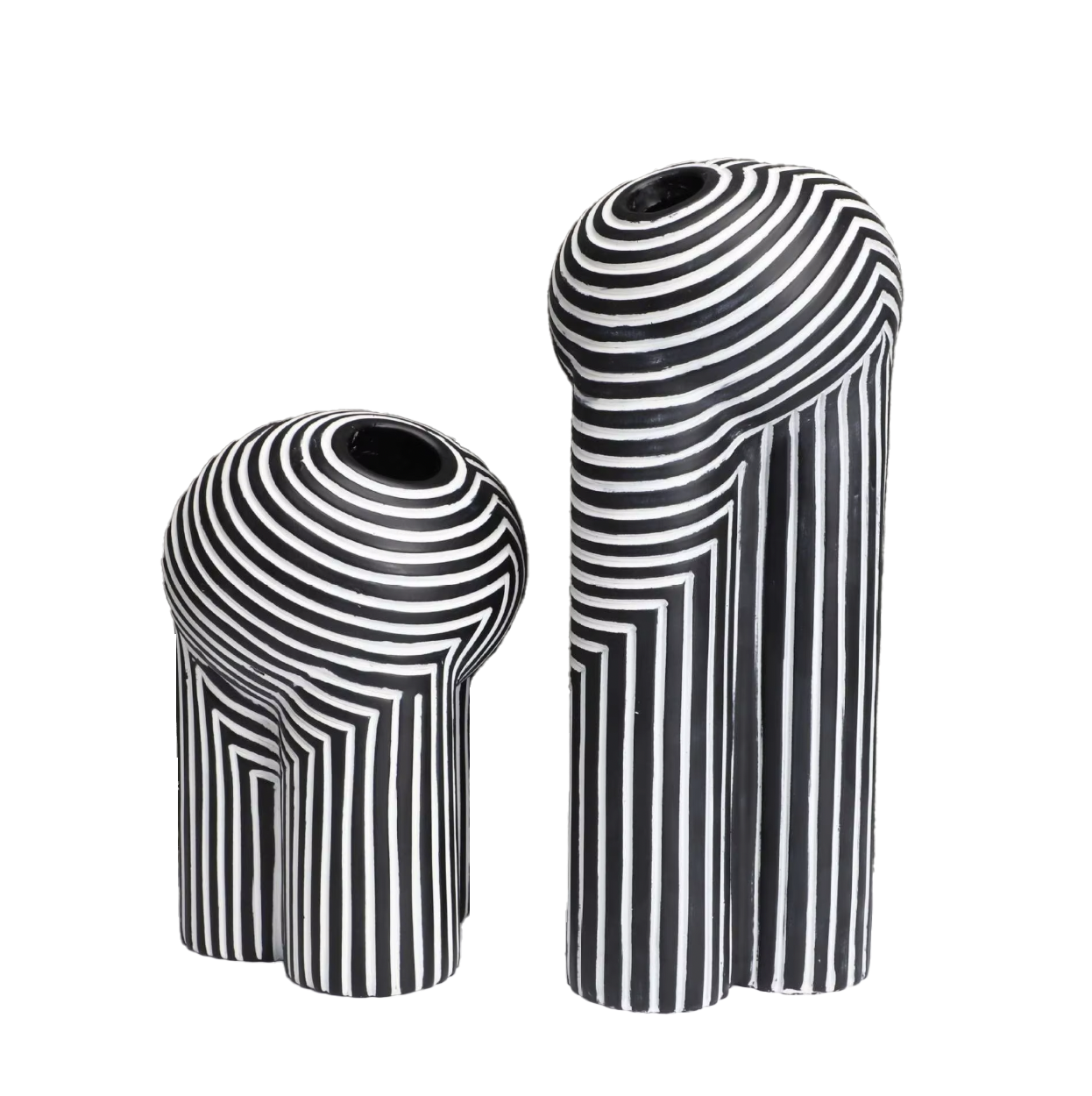MEELANO Noir & Blanc Vasekollektion – Sæt med 2 Sort-Hvide Vaser i Elegant Moderne Design