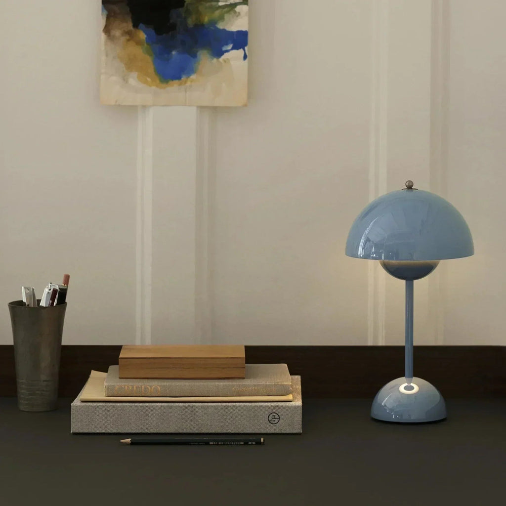 MEELANO NordicGlow LED Bordlampe – Moderne Mushroom Lamp med Dæmper, Skandinavisk Design