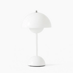 MEELANO NordicGlow LED Bordlampe – Moderne Mushroom Lamp med Dæmper, Skandinavisk Design Hvid
