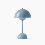 MEELANO NordicGlow LED Bordlampe – Moderne Mushroom Lamp med Dæmper, Skandinavisk Design Blå