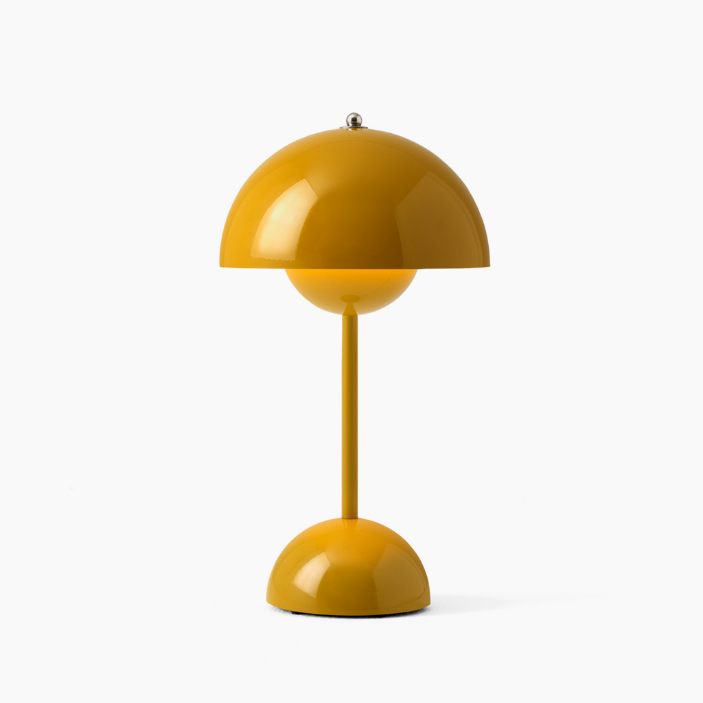 MEELANO NordicGlow LED Bordlampe – Moderne Mushroom Lamp med Dæmper, Skandinavisk Design Gul