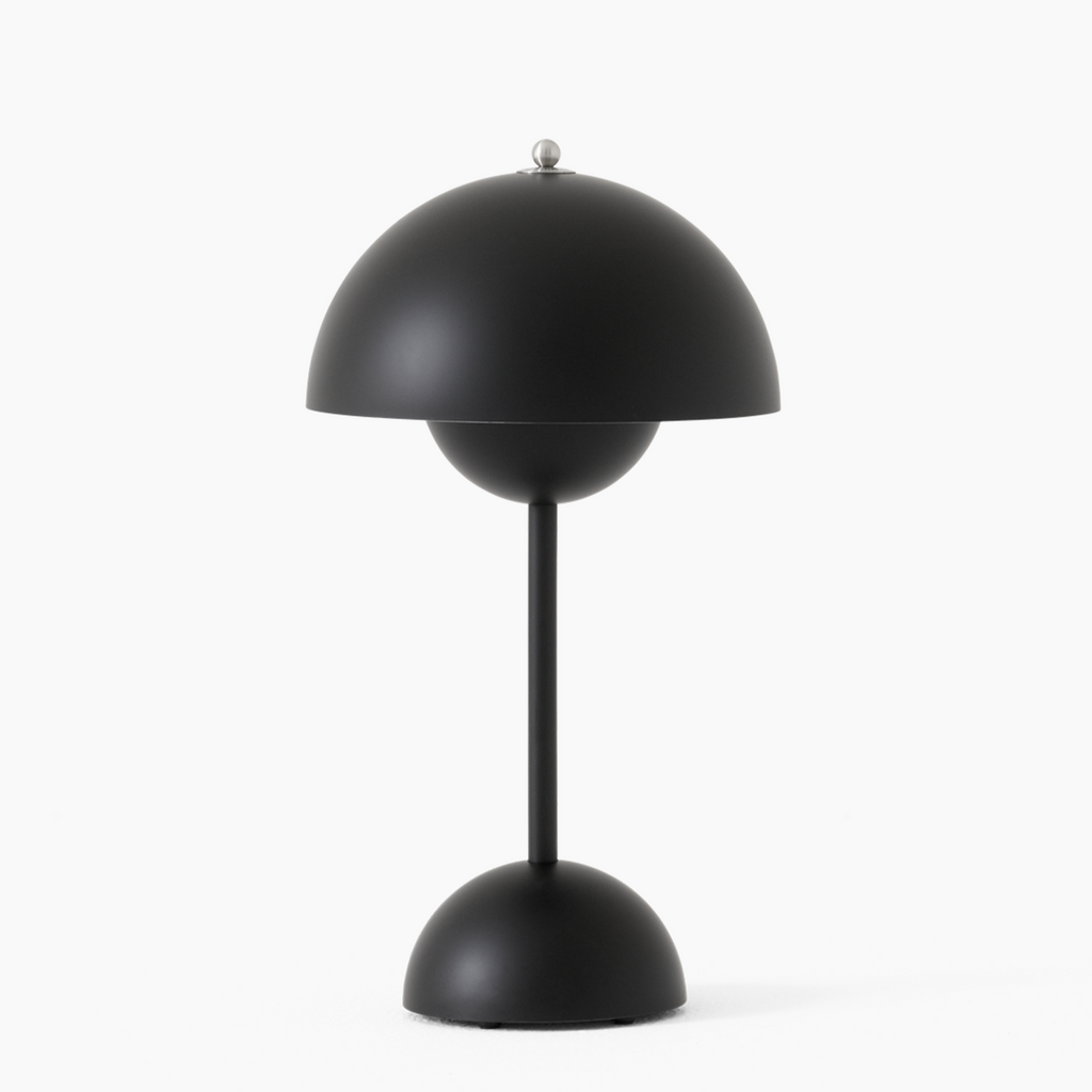 MEELANO NordicGlow LED Bordlampe – Moderne Mushroom Lamp med Dæmper, Skandinavisk Design Sort
