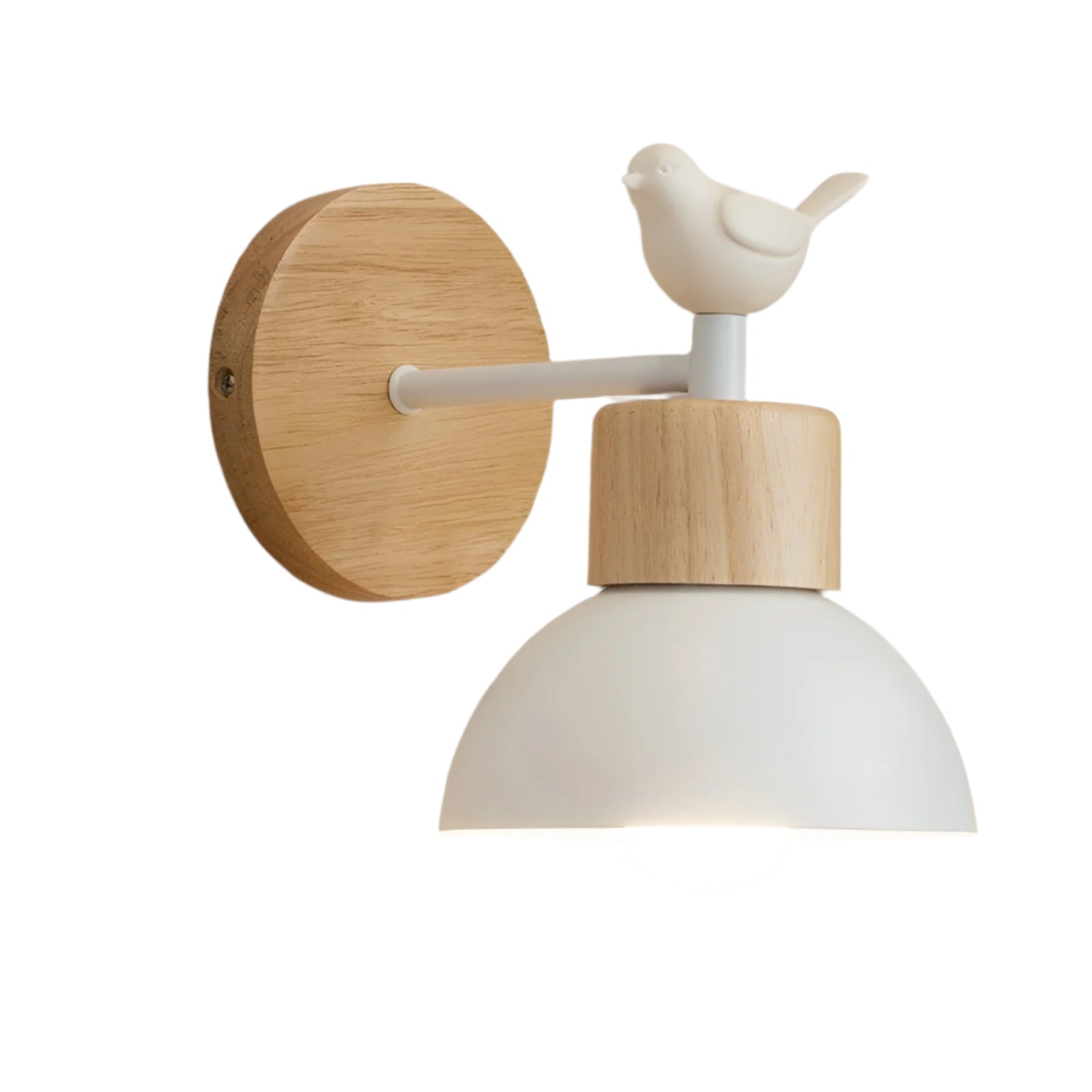MEELANO Nordic Charm LED-væglampe Hvid (Med fugl)