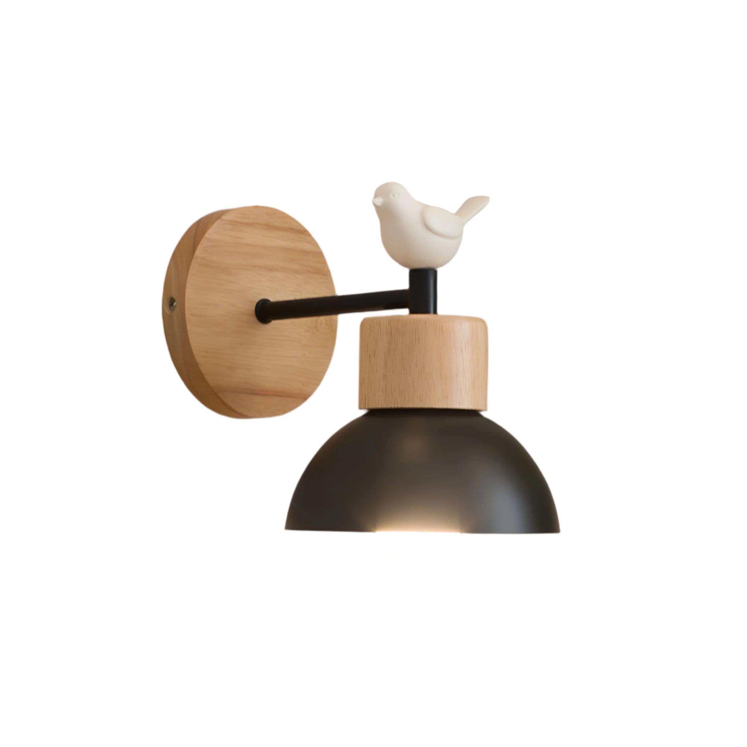 MEELANO Nordic Charm LED-væglampe Sort (Med fugl)
