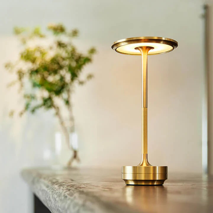 MEELANO Luksus Trådløs Bordlampe Ledningsfri Stilfuld Lysdesign Guld