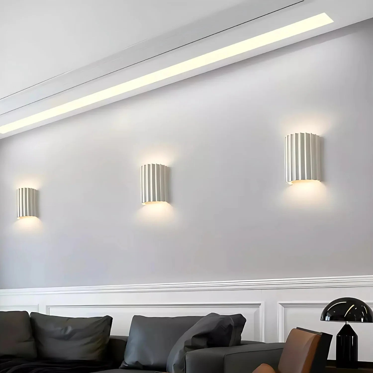 MEELANO Resin Clarity Minimalistisk Væglampe Med Harpiks Gips
