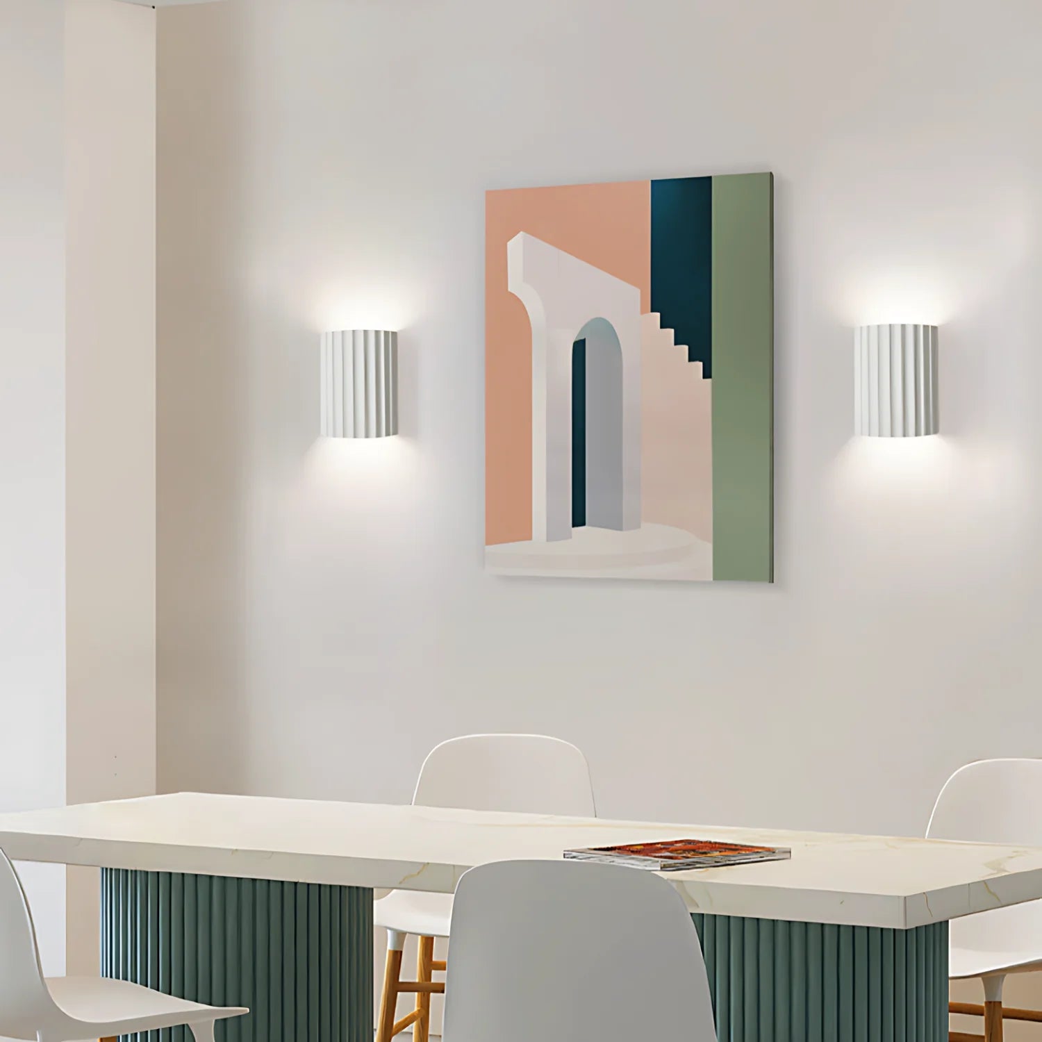 MEELANO Resin Clarity Minimalistisk Væglampe Med Harpiks Gips