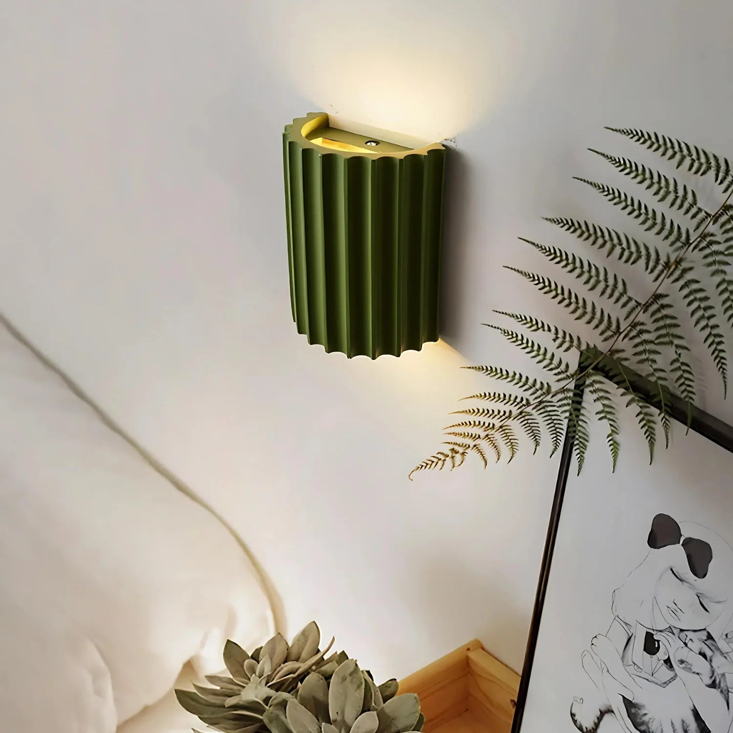 MEELANO Resin Clarity Minimalistisk Væglampe Med Harpiks Gips