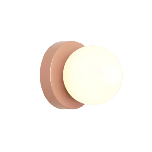 MEELANO Nordisk afrundet minimalistisk LED-væglampe i glas Lyserød
