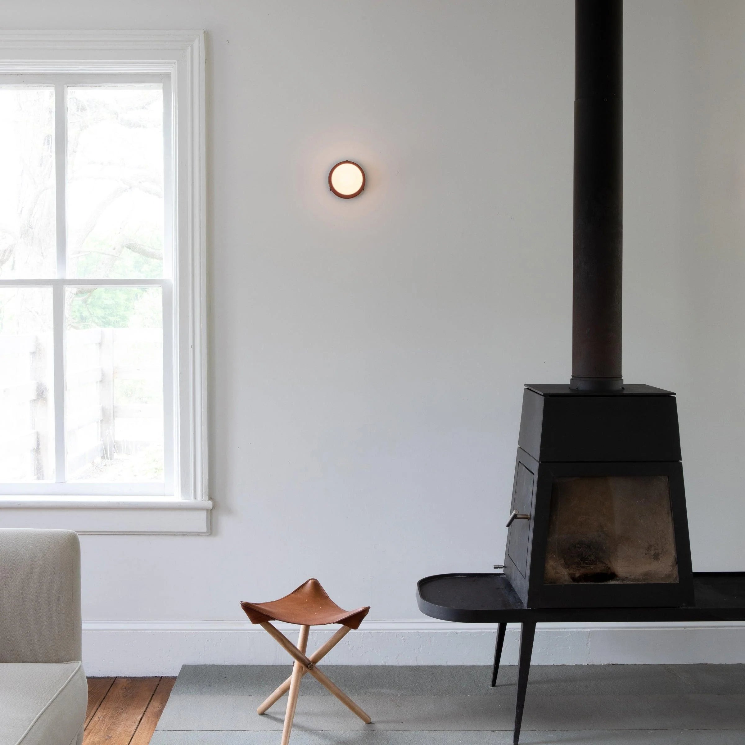 MEELANO Nordisk afrundet minimalistisk LED-væglampe i glas