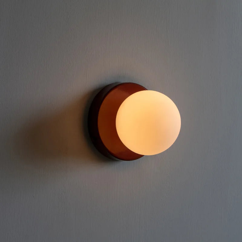 MEELANO Nordisk afrundet minimalistisk LED-væglampe i glas