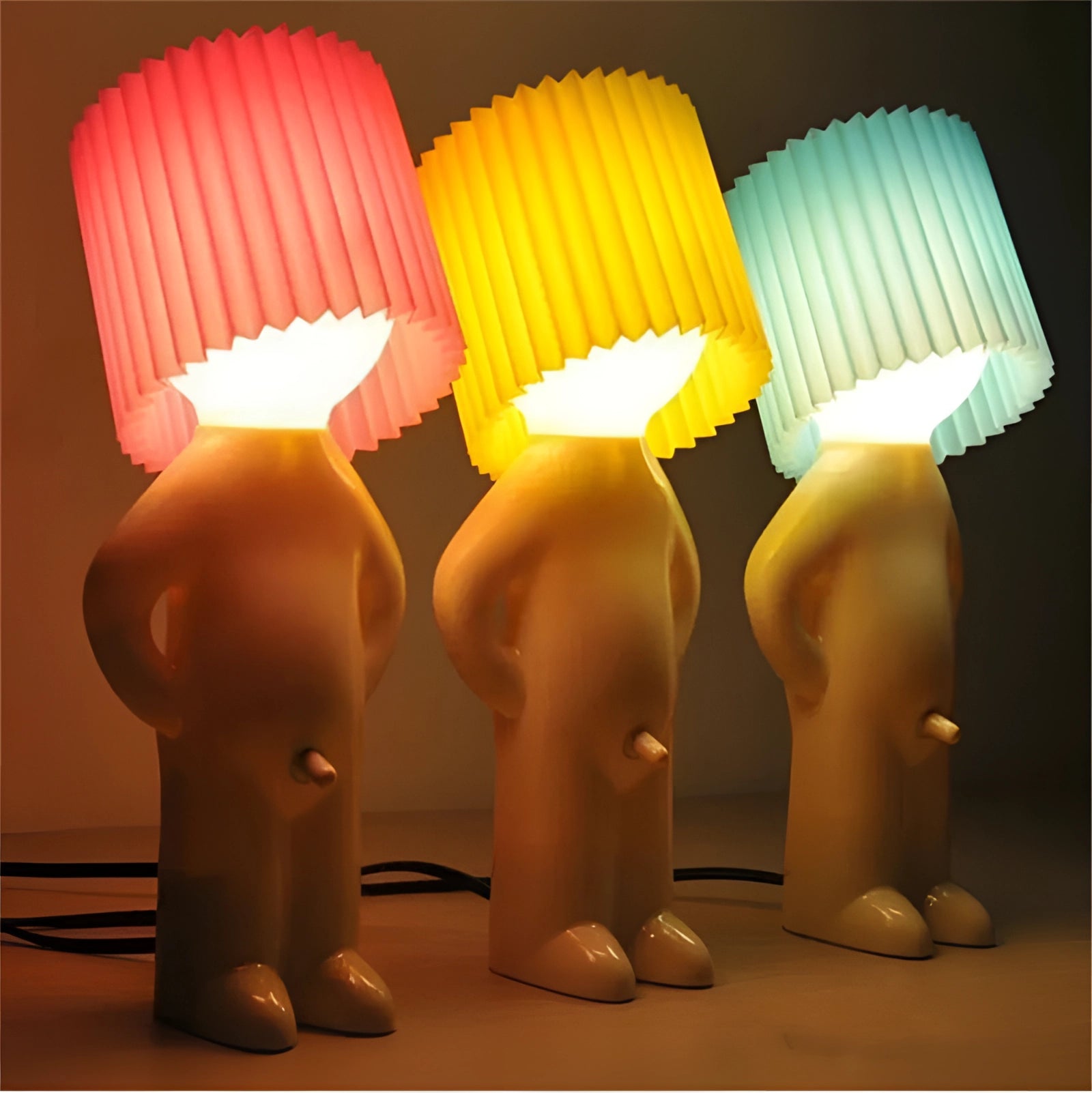 MEELANO Nye Menneskeformede Bordlamper Finurlig Designer Belysning Blå