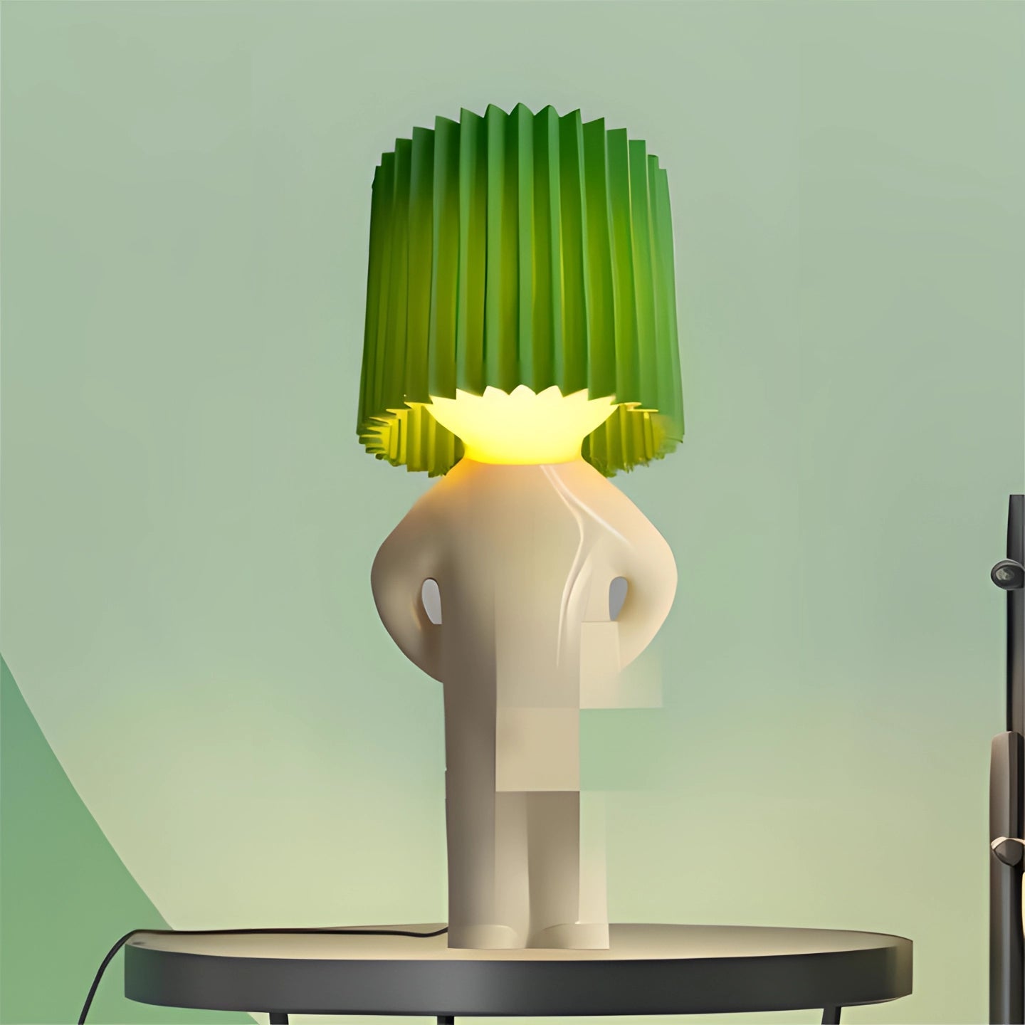 MEELANO Nye Menneskeformede Bordlamper Finurlig Designer Belysning Grøn