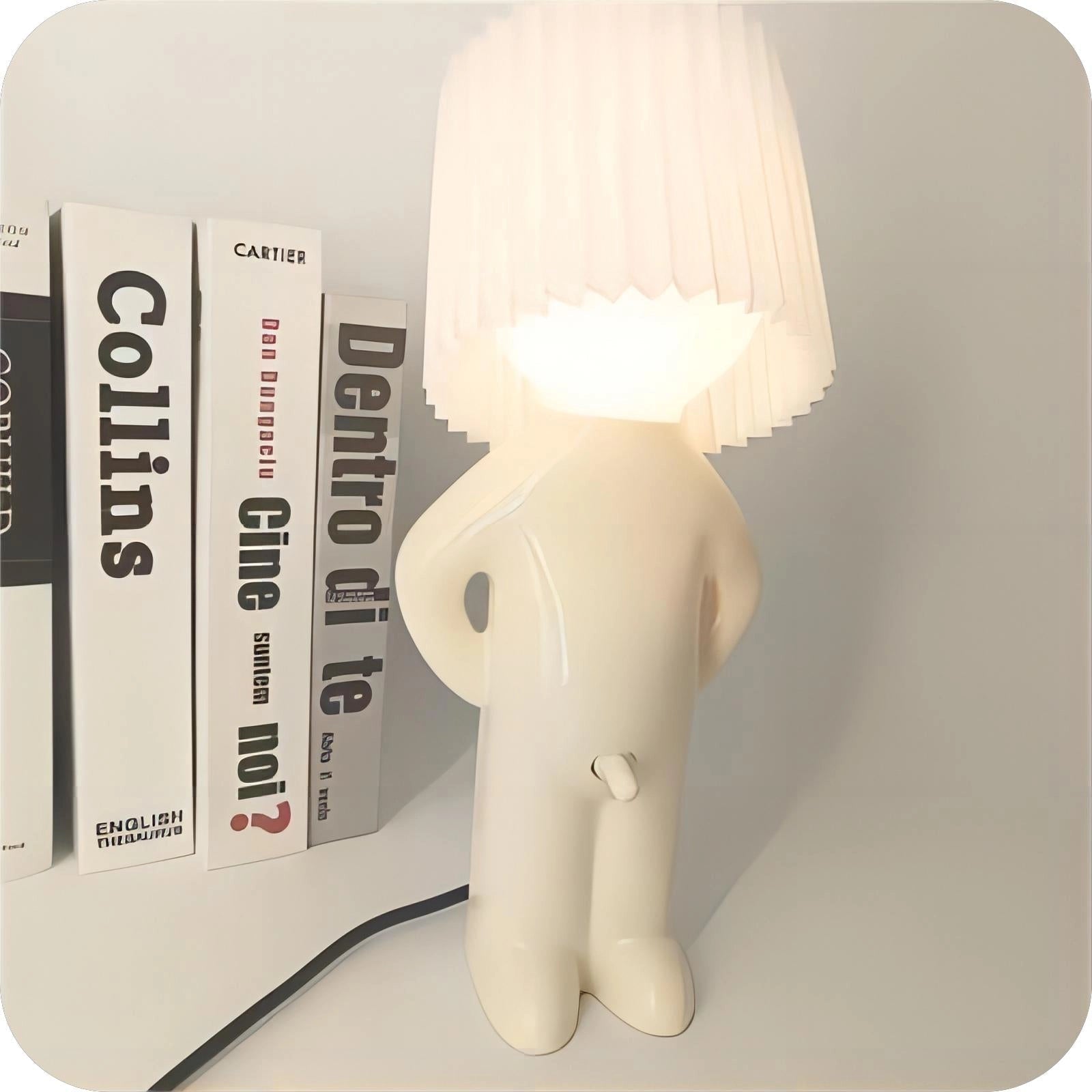 MEELANO Nye Menneskeformede Bordlamper Finurlig Designer Belysning Hvid