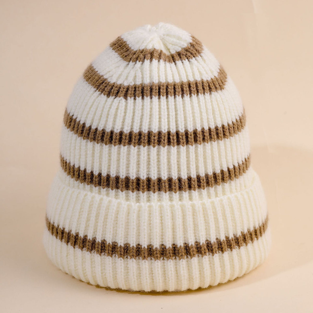 Luna | Dame Beanie-Hue Stribet med Blødt Inderfor