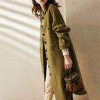 MEELANO Dame Elegant Lang Trenchcoat Til Kvinder Vinter Stilfuld Jakke
