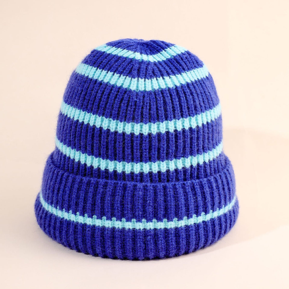 Luna | Dame Beanie-Hue Stribet med Blødt Inderfor