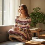 MEELANO Femme Langærmet Struktureret Strikkjole