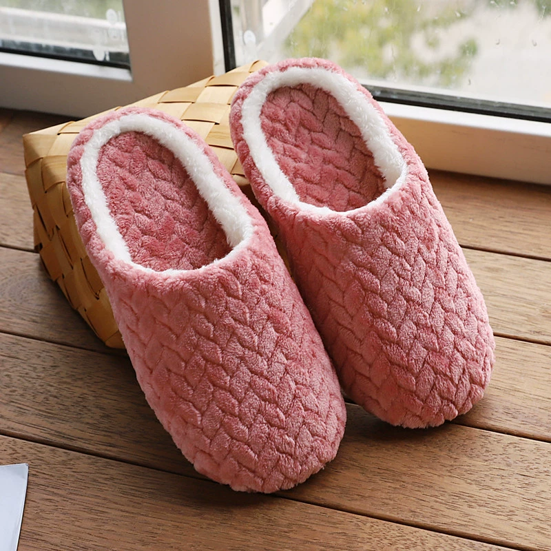 MEELANO Unisex Varme Bløde Hjemmesko Vinter Indendørs Komfort Rosa