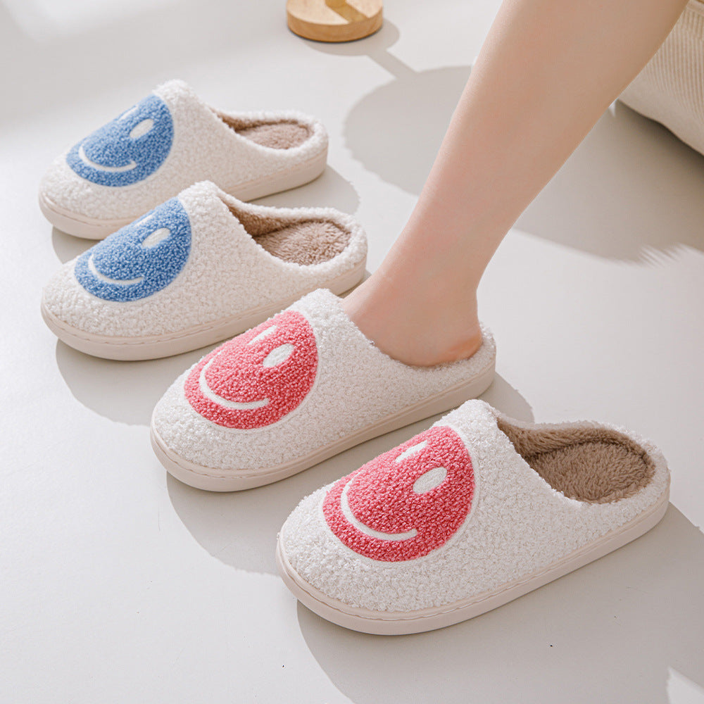 MEELANO Unisex Smiley-Mønster Hjemmesko Varme Og Bløde