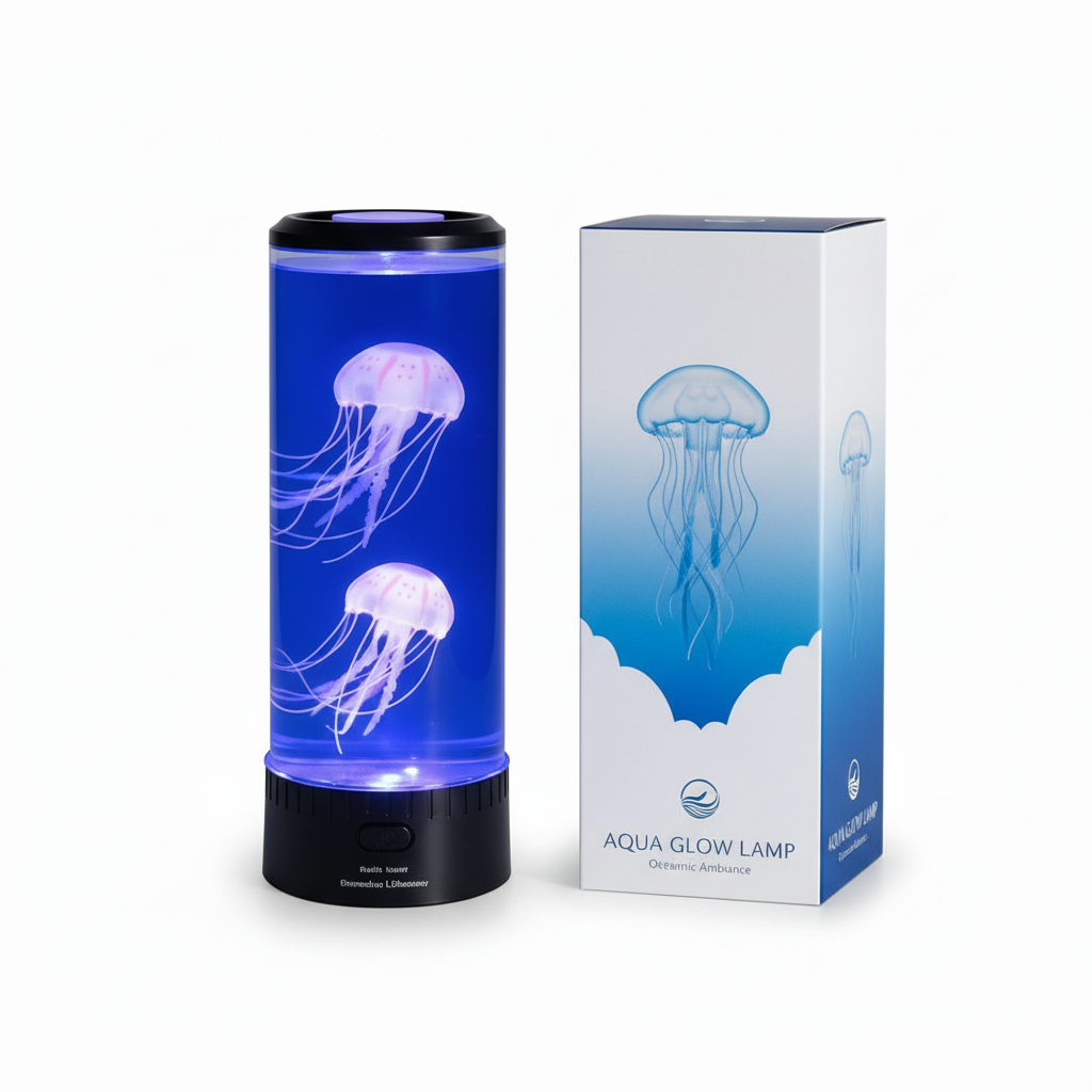 MEELANO OceanGlow – Stilfuld Vandmandslampe med Beroligende Lys