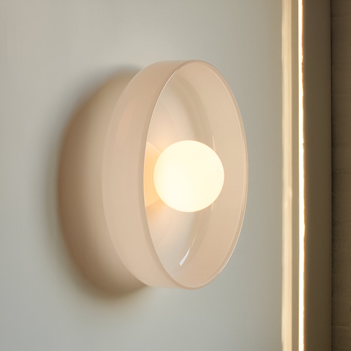 MEELANO Olivenskive væg- og loftslampe Mælkehvid