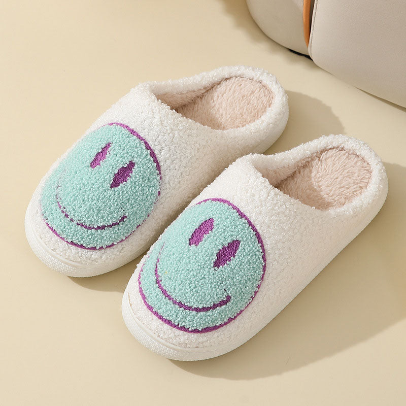 MEELANO Unisex Smiley-Mønster Hjemmesko Varme Og Bløde