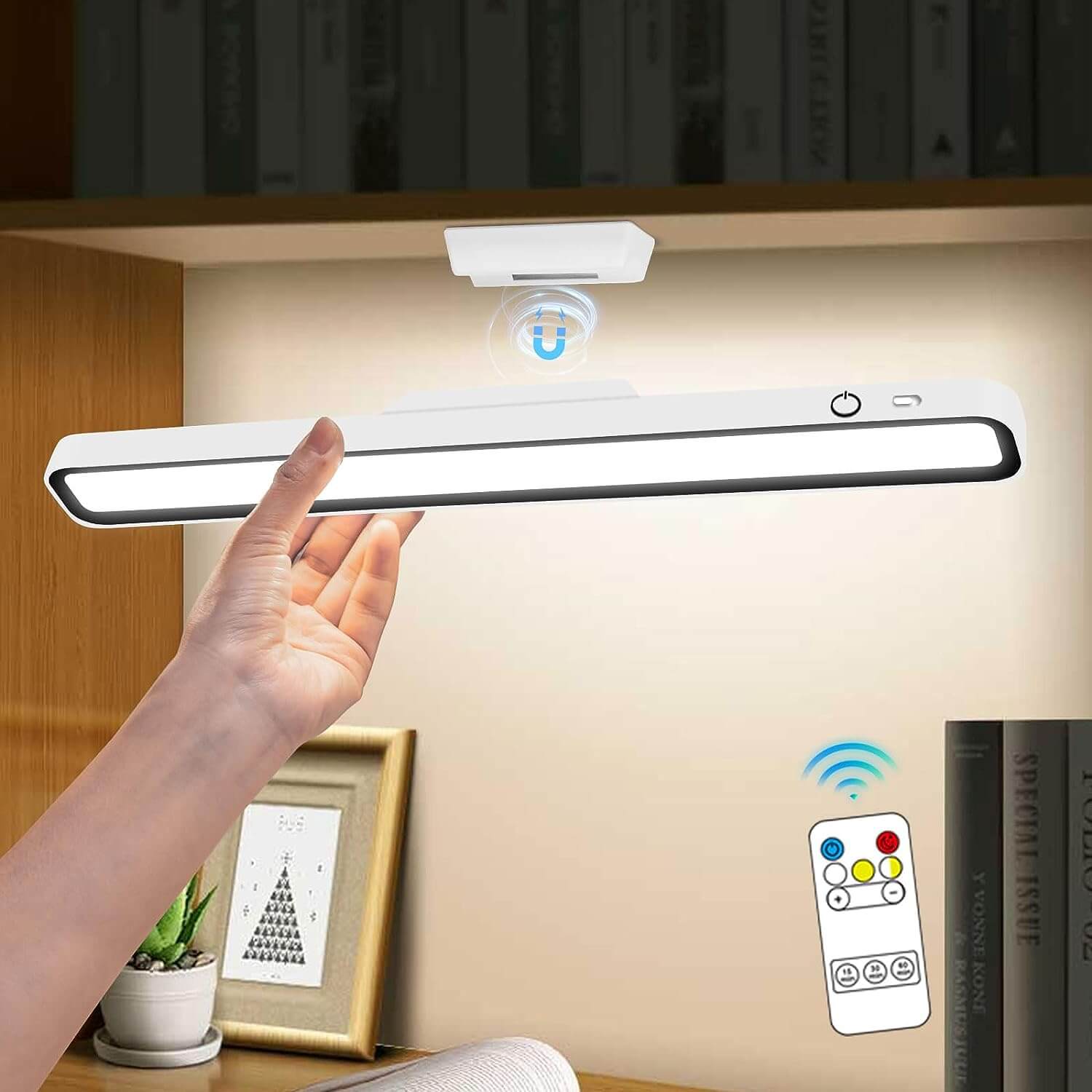 MEELANO Opladelig Magnetisk Skrivebordslampe med Sensorbetjening – Sort