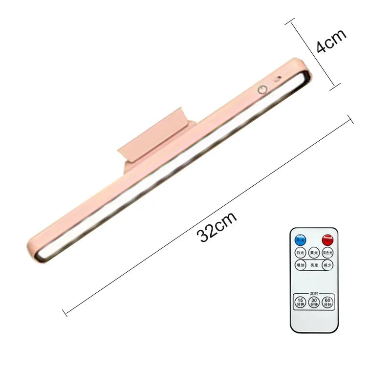 MEELANO Opladelig Magnetisk Skrivebordslampe med Sensorbetjening – Sort Rosa