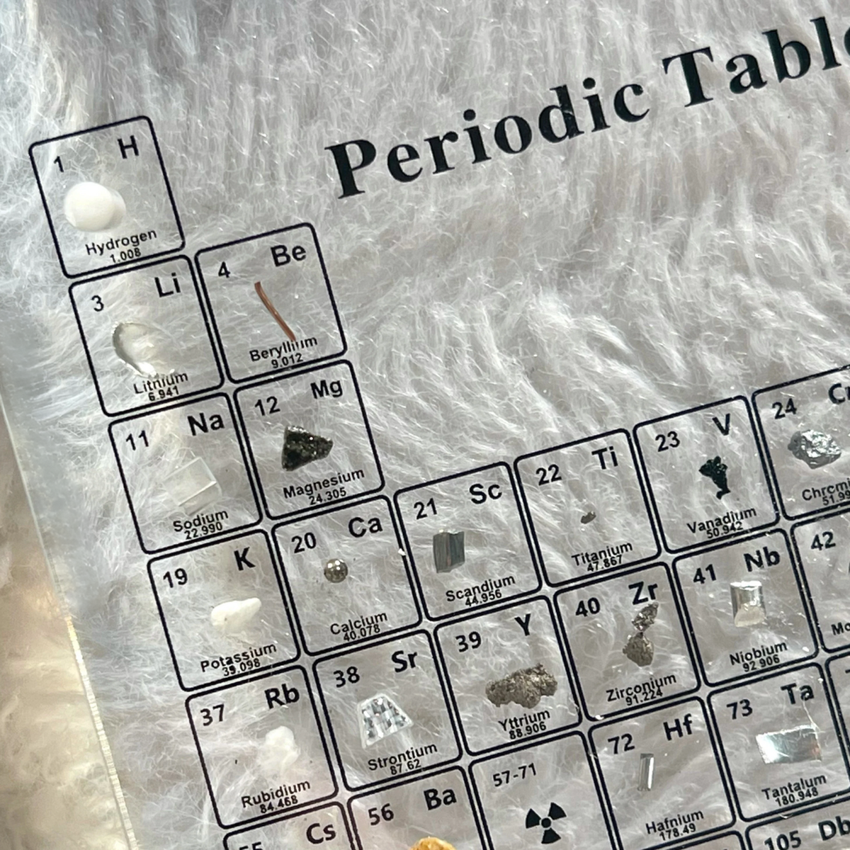 MEELANO Oplyst periodisk system med rigtige elementer