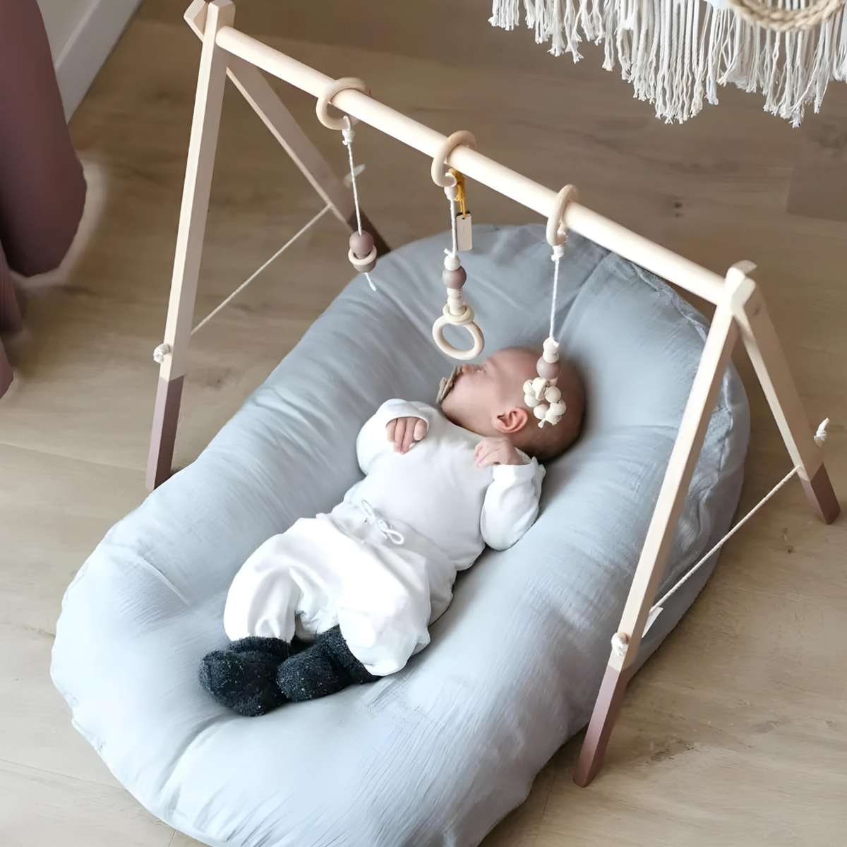 MEELANO Babypude til Hoved- og Nakkestøtte – Forebygger Fladt Hoved, Blød & Åndbar, Til Babyseng & Barnevogn