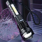 MEELANO Ultralys Militær Lommelygte – Genopladelig LED Lommelygte med XHP50, 7 Lystilstande, Aluminium, til Camping & Nødsituationer – PowerBeam