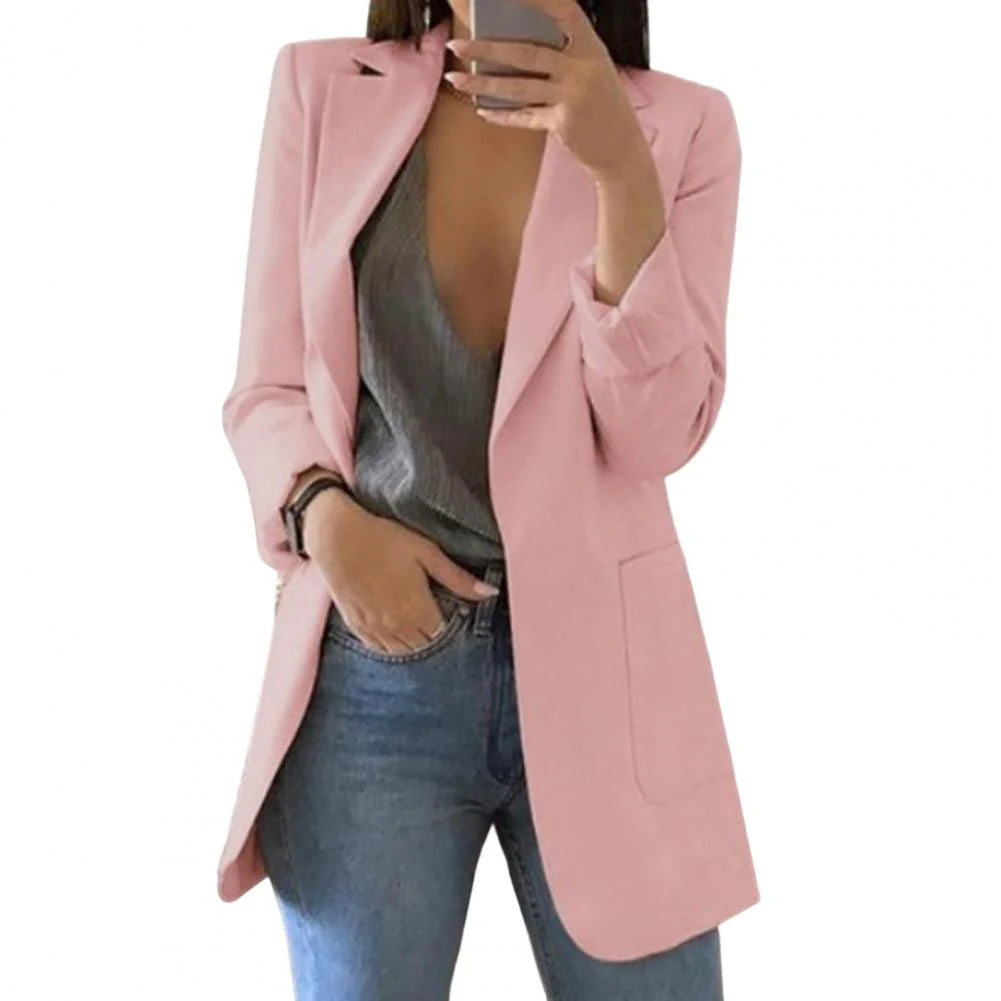 MEELANO Beya | Oversized blazer til kvinder – Markant snit, Forlænget silhuet & Maskulin-feminin balance lyserød