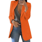 MEELANO Beya | Oversized blazer til kvinder – Markant snit, Forlænget silhuet & Maskulin-feminin balance orange