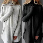 MEELANO Oversized Dametrøje Med Rullekrave Og Chunky Strik Til Lag På Lag Vintertøj