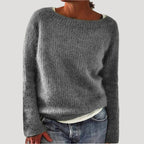 MEELANO Kvinder Oversized Strikket Sweater Til Kvinder I Blød Vinterstrik Grå