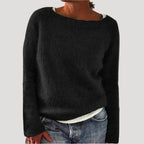 MEELANO Kvinder Oversized Strikket Sweater Til Kvinder I Blød Vinterstrik Sort