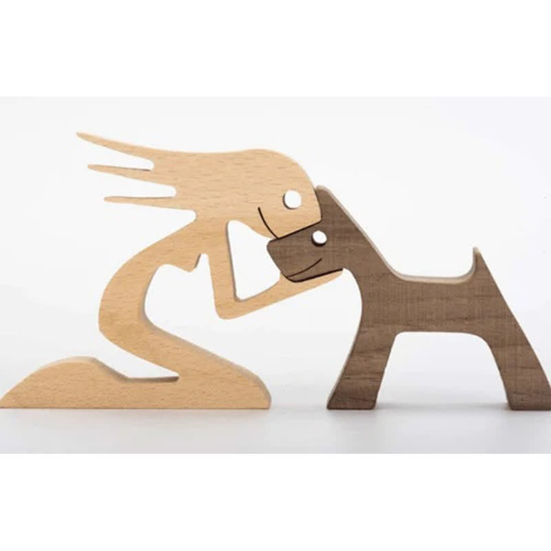 MEELANO Håndlavede Træudskæringer – Unikke Hundefigurer til Boligindretning
