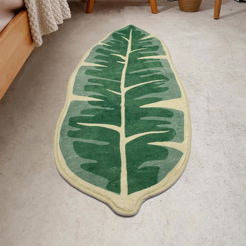MEELANO Bladformet køkkentæppe dørmåtte til indgang Langt blad (16" x 47")