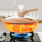 MEELANO Wok med Slip-let Belægning og Dampindsats – Multifunktionel Wokpande 30 cm til Wokning, Dampning & Simring