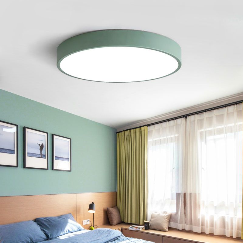 MEELANO Rund Ultra Flad LED Loftlampe Til Indendørs Belysning Grøn