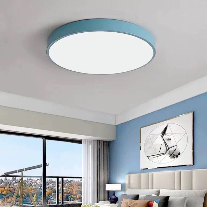 MEELANO Rund Ultra Flad LED Loftlampe Til Indendørs Belysning Blå