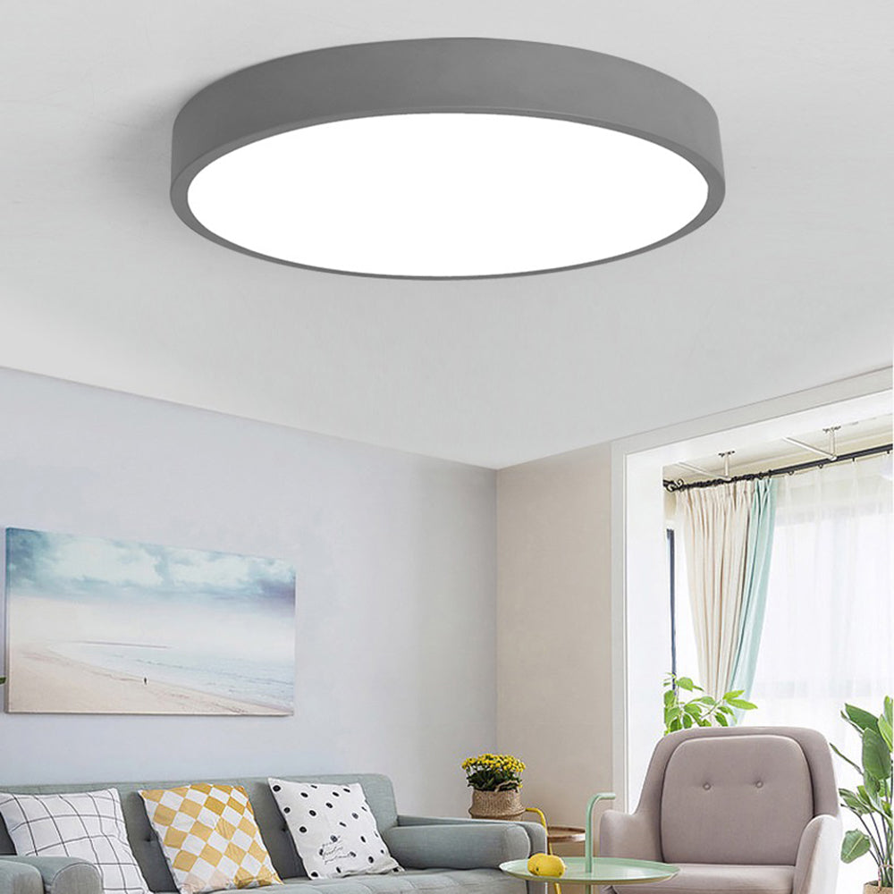 MEELANO Rund Ultra Flad LED Loftlampe Til Indendørs Belysning Grå
