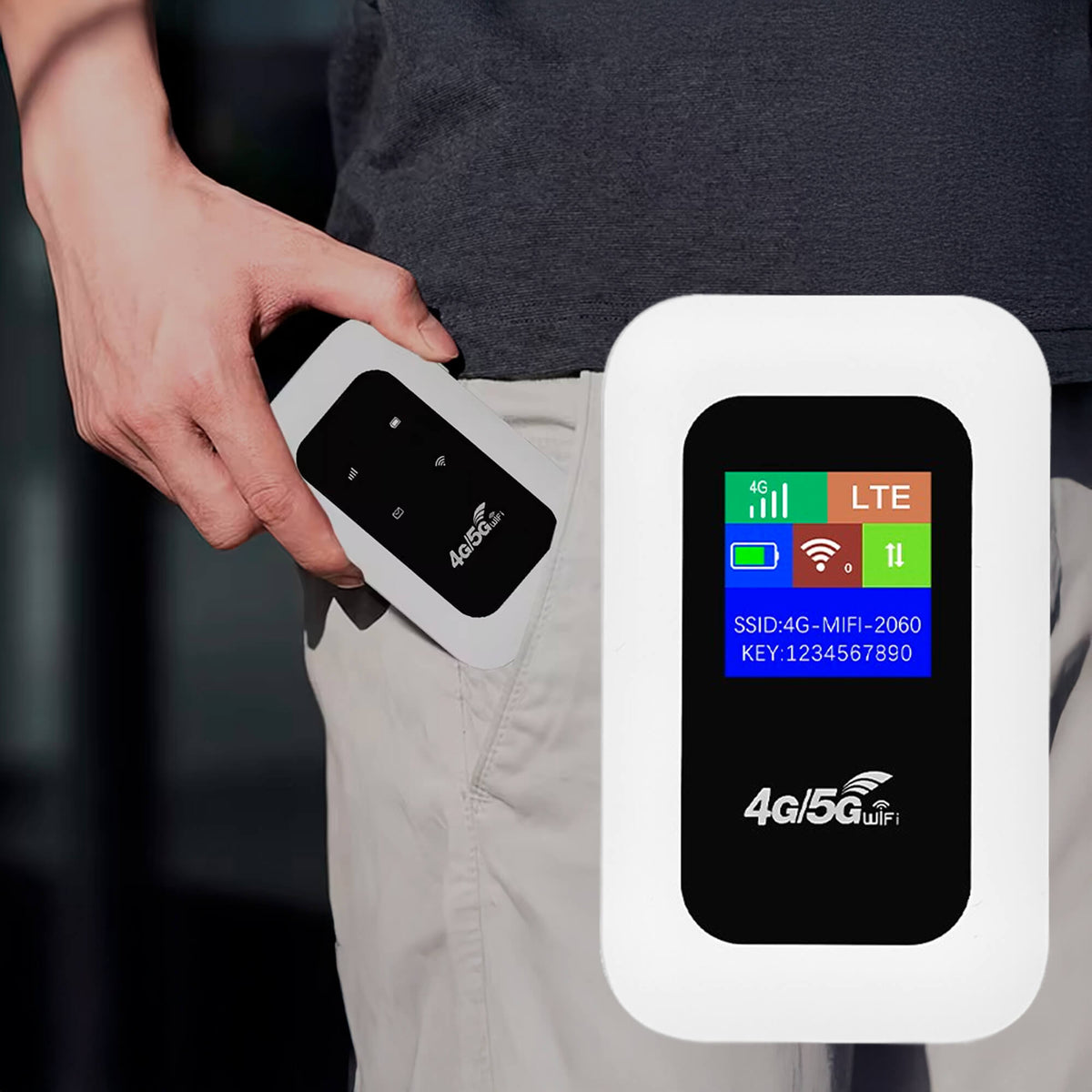 MEELANO Bærbar 4G WiFi-router med SIM-kort – Mobilt Hotspot til Autocamper, Campingvogn og Rejser, 10 Enheder, 150 Mbps