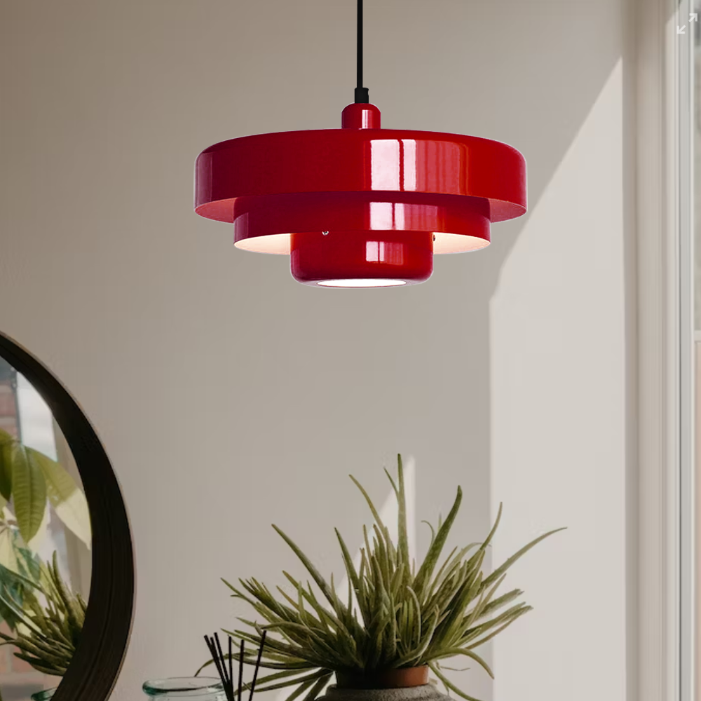 MEELANO Moderne Glas Loftlampe i Nordisk Design til Hjemmet Rød